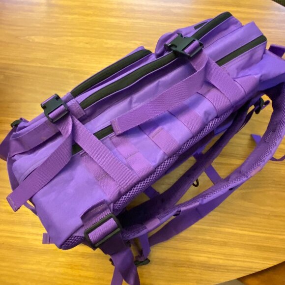 45L Tactical Backpack Purple Molle Straps With Compartments Heavy-Duty - Picture 4 of 8